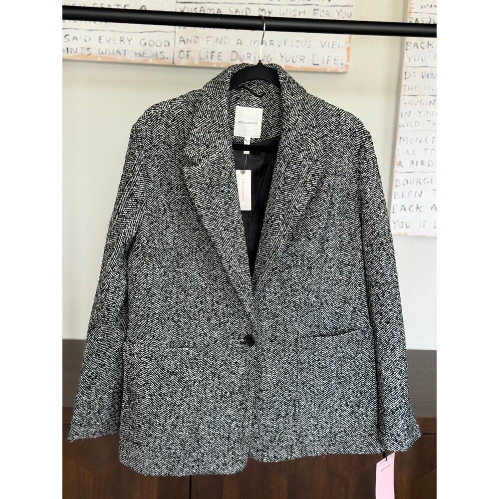 Avec Les Filles Herringbone Blazer